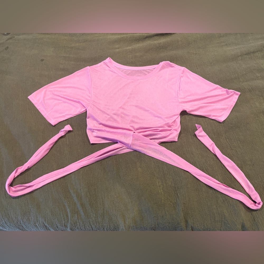 Fabletics Pink Women's Wrap Robe - Picture 4 of 5